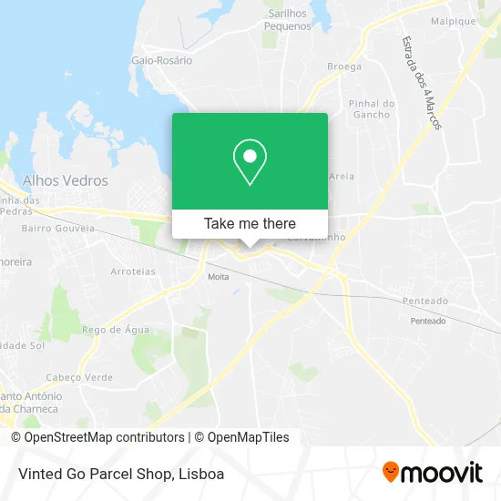 Vinted Go Parcel Shop map