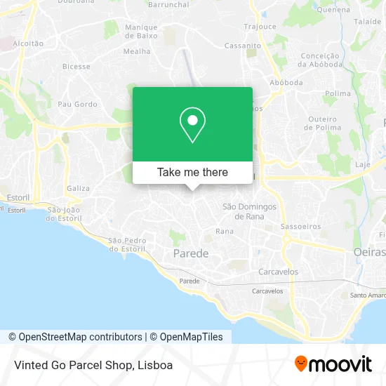 Vinted Go Parcel Shop map