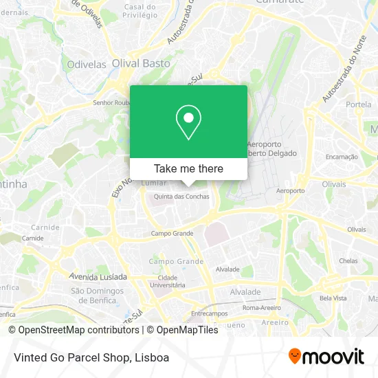 Vinted Go Parcel Shop map
