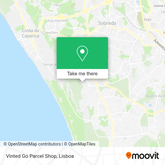 Vinted Go Parcel Shop map