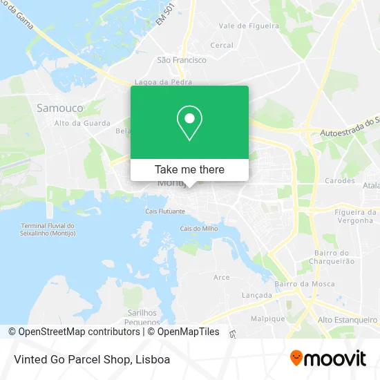 Vinted Go Parcel Shop map