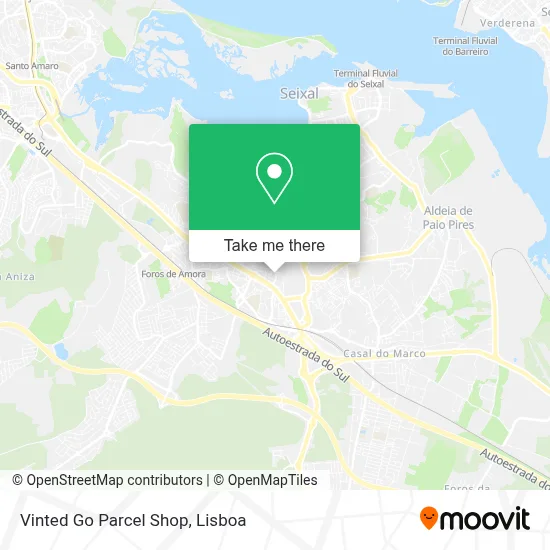 Vinted Go Parcel Shop map