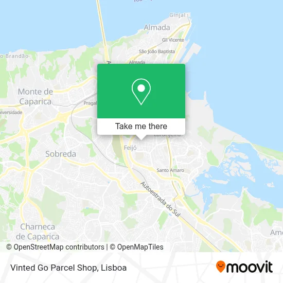 Vinted Go Parcel Shop map