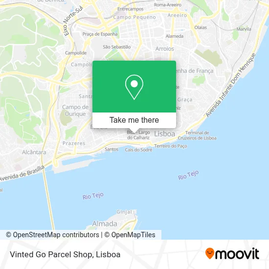 Vinted Go Parcel Shop map