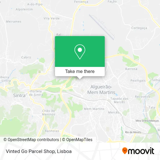 Vinted Go Parcel Shop map