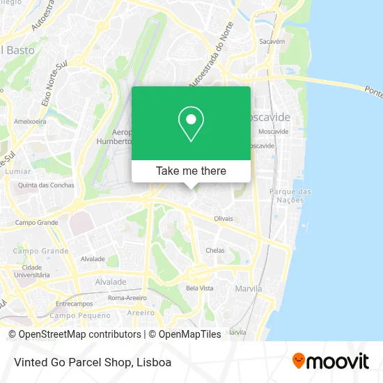 Vinted Go Parcel Shop map