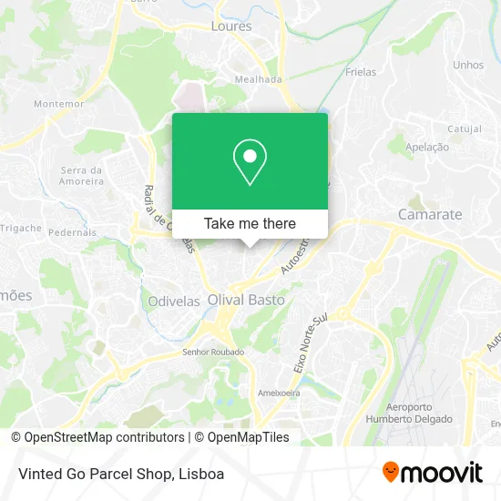 Vinted Go Parcel Shop map