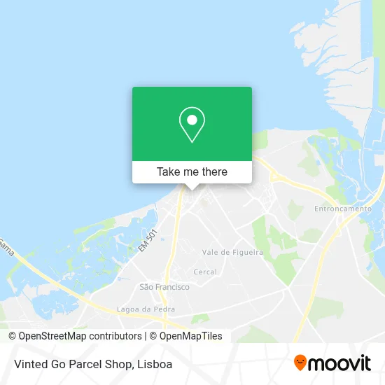 Vinted Go Parcel Shop map