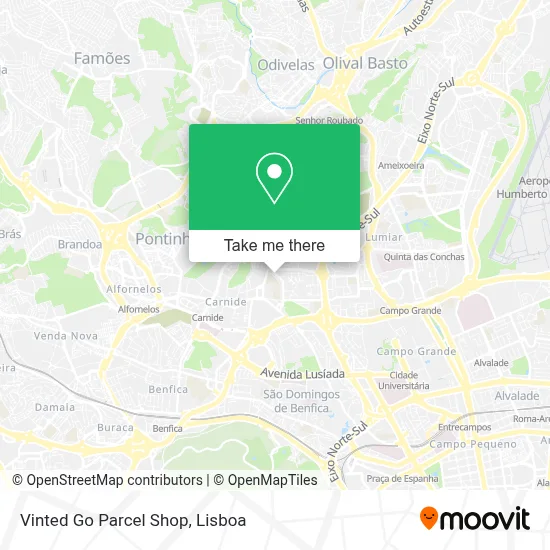 Vinted Go Parcel Shop map