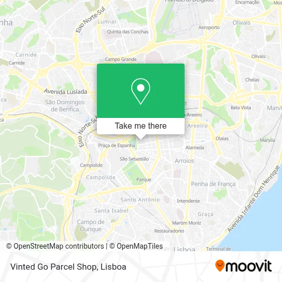 Vinted Go Parcel Shop map
