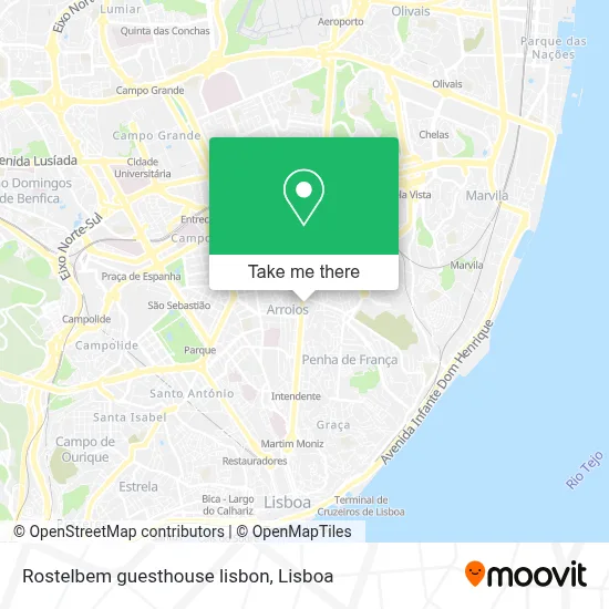 Rostelbem guesthouse lisbon map