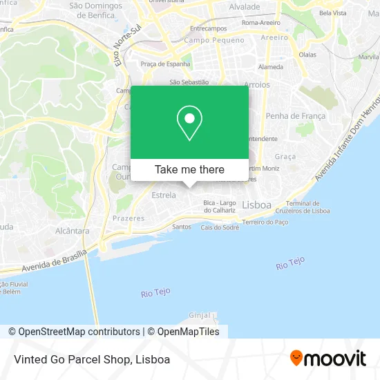 Vinted Go Parcel Shop map
