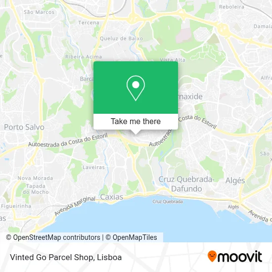 Vinted Go Parcel Shop map