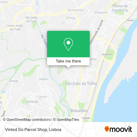 Vinted Go Parcel Shop map