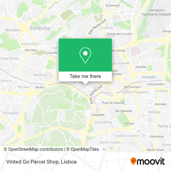 Vinted Go Parcel Shop map
