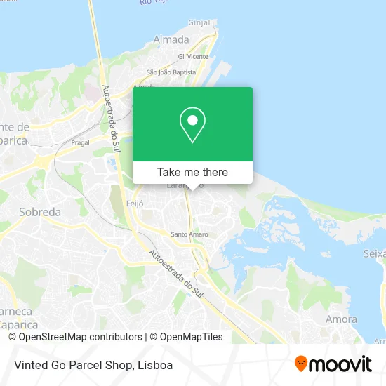 Vinted Go Parcel Shop map