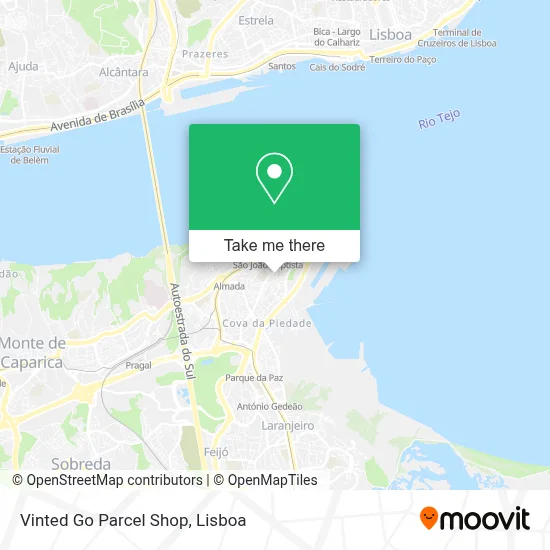 Vinted Go Parcel Shop map