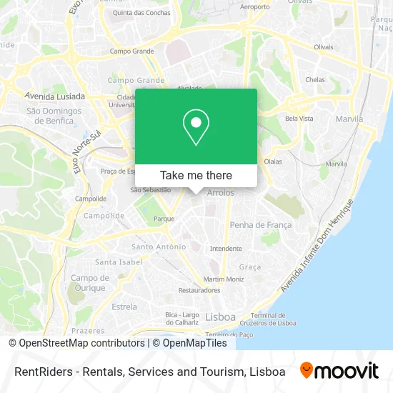 RentRiders - Rentals, Services and Tourism map