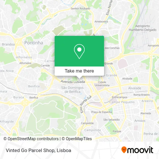 Vinted Go Parcel Shop map
