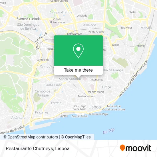 Restaurante Chutneys map