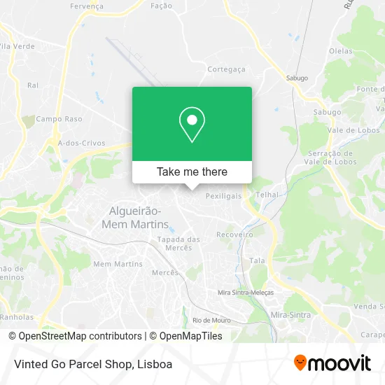 Vinted Go Parcel Shop map