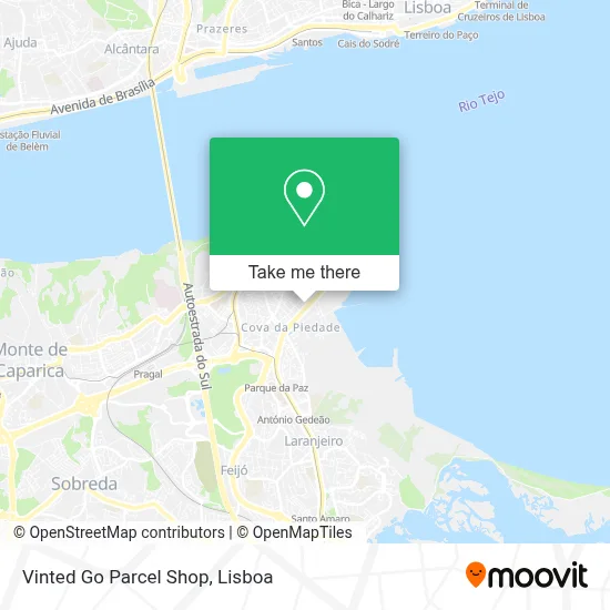 Vinted Go Parcel Shop map