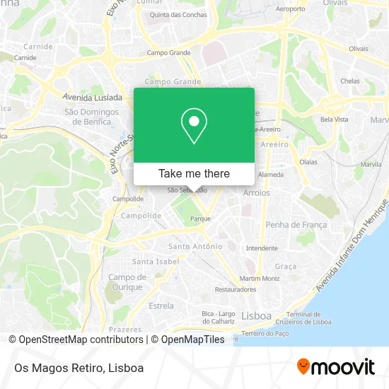Os Magos Retiro map