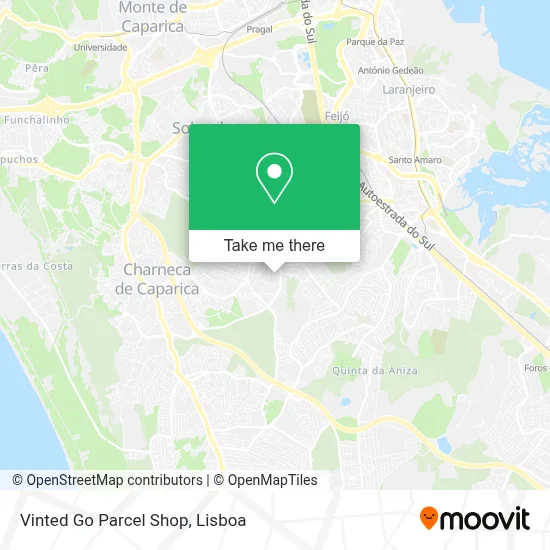Vinted Go Parcel Shop map