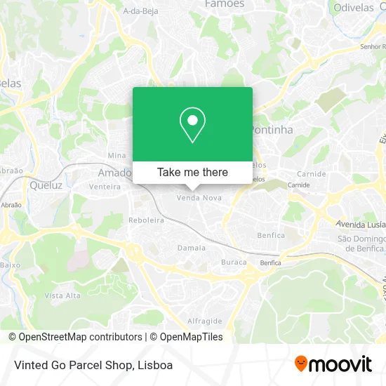 Vinted Go Parcel Shop map