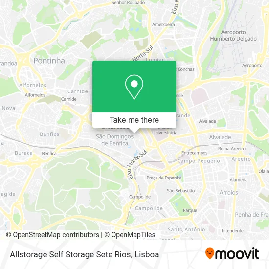 Allstorage Self Storage Sete Rios map
