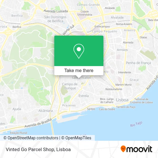 Vinted Go Parcel Shop map