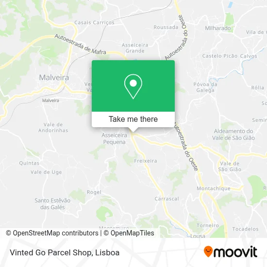 Vinted Go Parcel Shop map