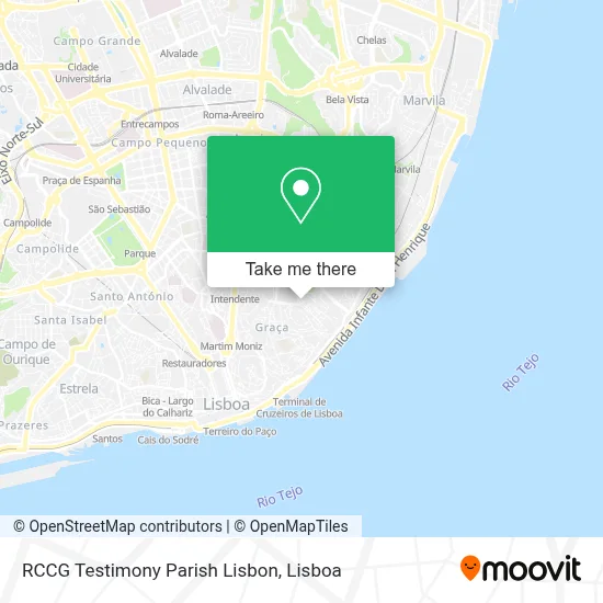 RCCG Testimony Parish Lisbon mapa