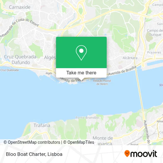 Bloo Boat Charter map