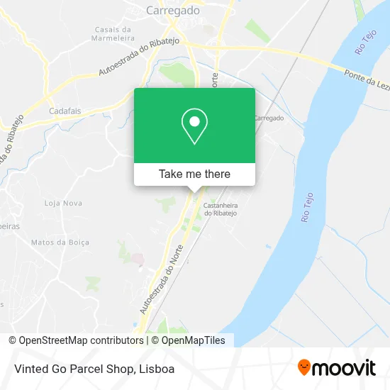 Vinted Go Parcel Shop map