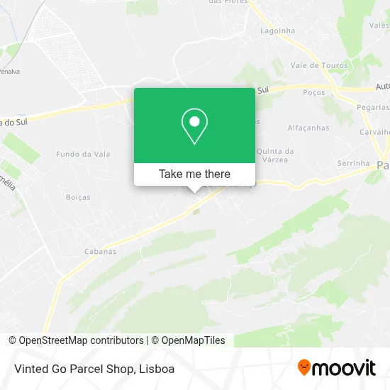 Vinted Go Parcel Shop map
