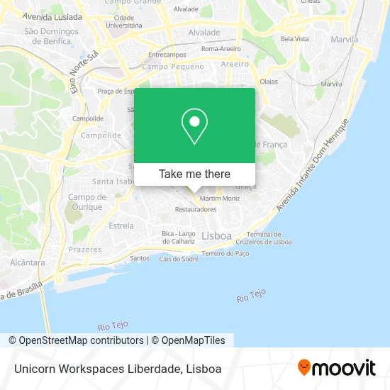 Unicorn Workspaces Liberdade map