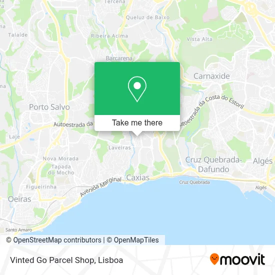 Vinted Go Parcel Shop map