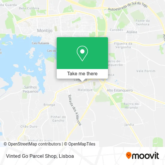 Vinted Go Parcel Shop map