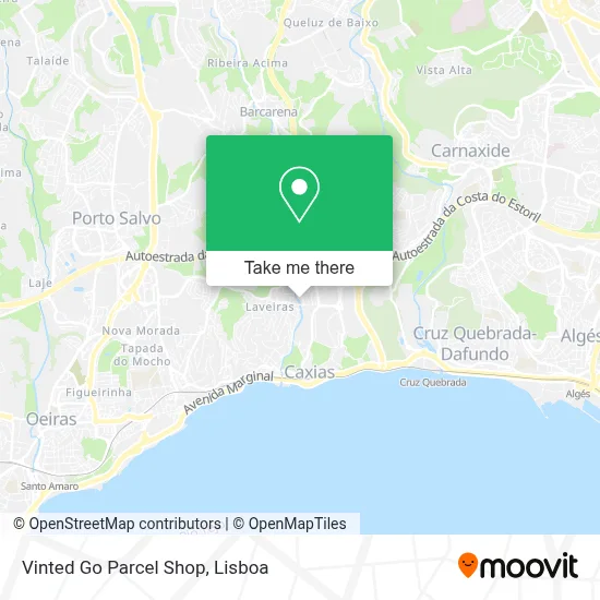 Vinted Go Parcel Shop map