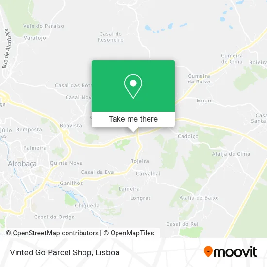 Vinted Go Parcel Shop map