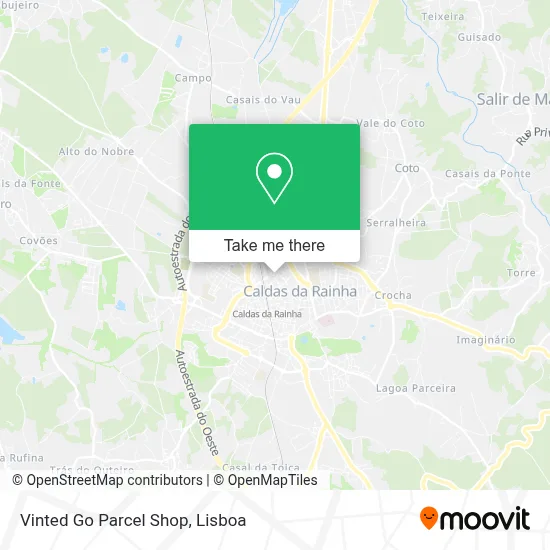 Vinted Go Parcel Shop map