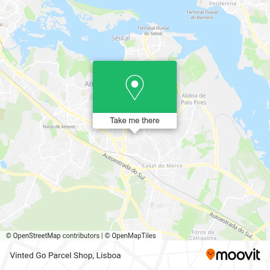 Vinted Go Parcel Shop map