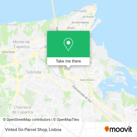 Vinted Go Parcel Shop map
