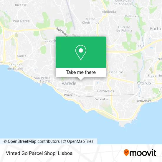 Vinted Go Parcel Shop map