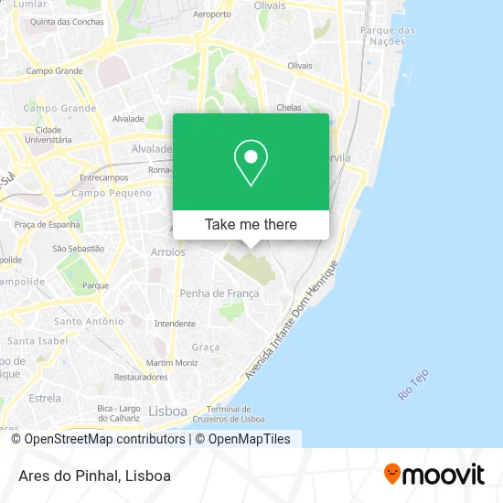 Ares do Pinhal map
