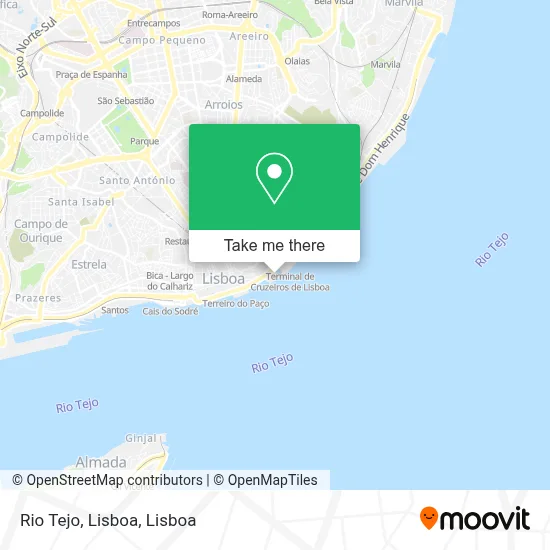Rio Tejo, Lisboa mapa