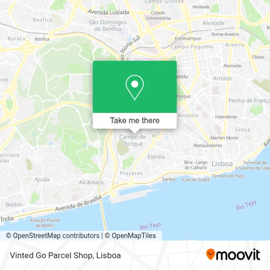 Vinted Go Parcel Shop map