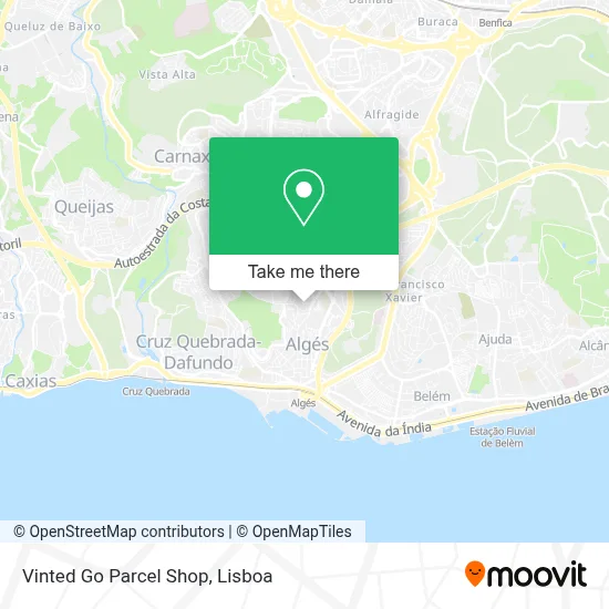 Vinted Go Parcel Shop map