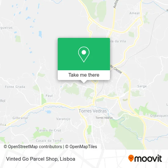 Vinted Go Parcel Shop map